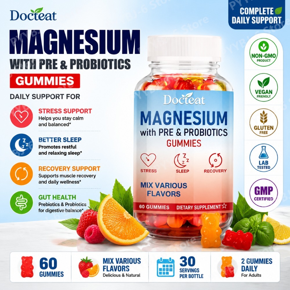 Health Wellness Gummies - Magnesium Gummies with Pre &Probiotics Daily