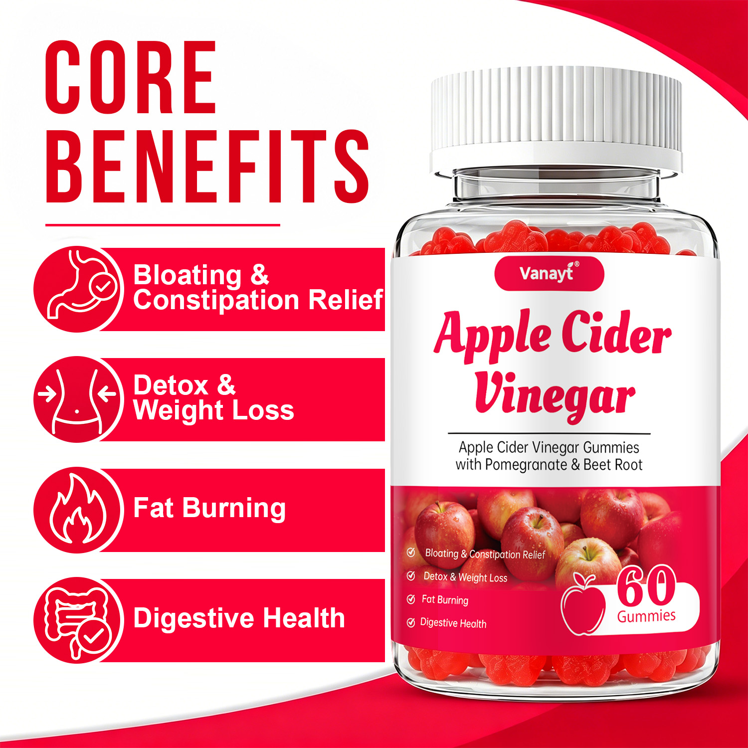 Apple Cider Vinegar Gummies wi - Health Wellness Gummies 评论和价格