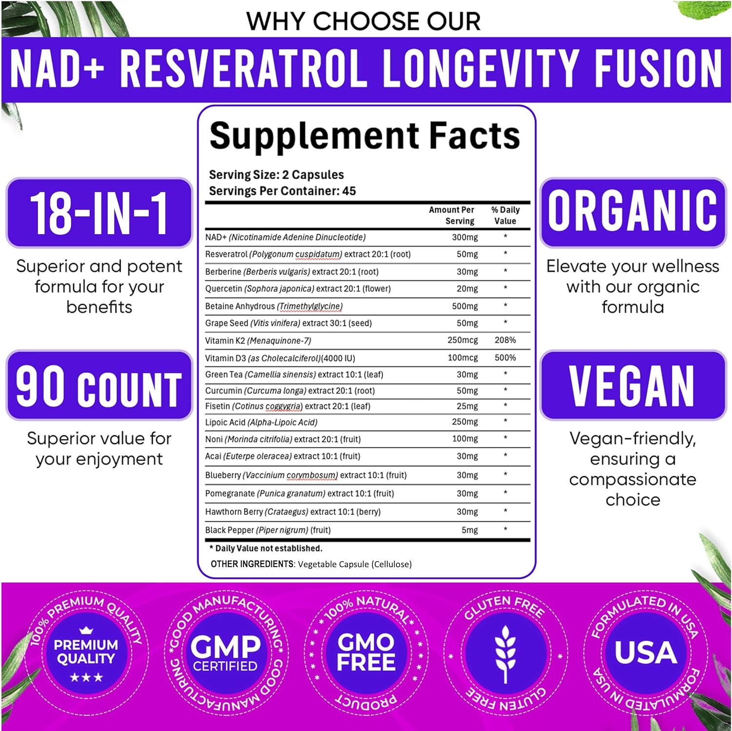 90pcs NAD Supplement - Longevi - Longevity Health & Wellness Hotel 评论和价格
