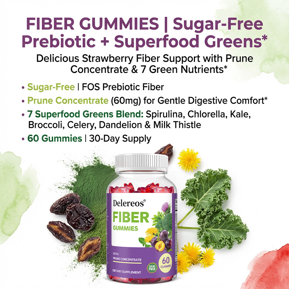 Sugar-Free Prebiotic Fiber Gum - Health Wellness Gummies 评论和价格