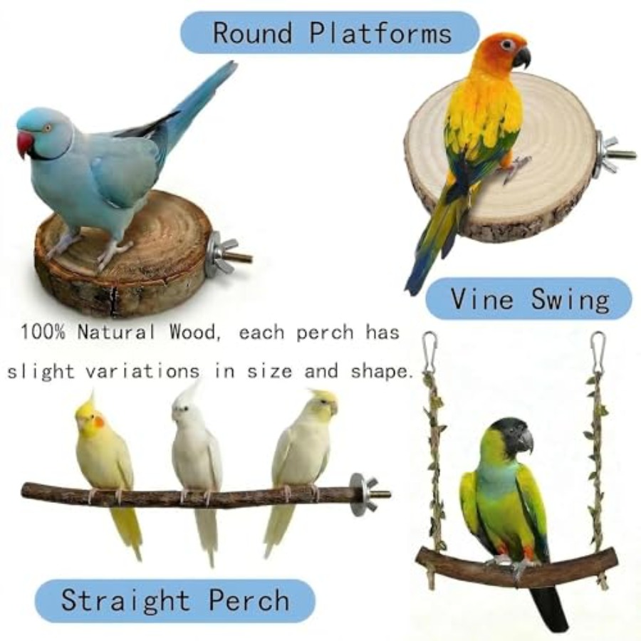 8PCS natural wood bird perches - Health & Wellness Fair 2025 评论和价格