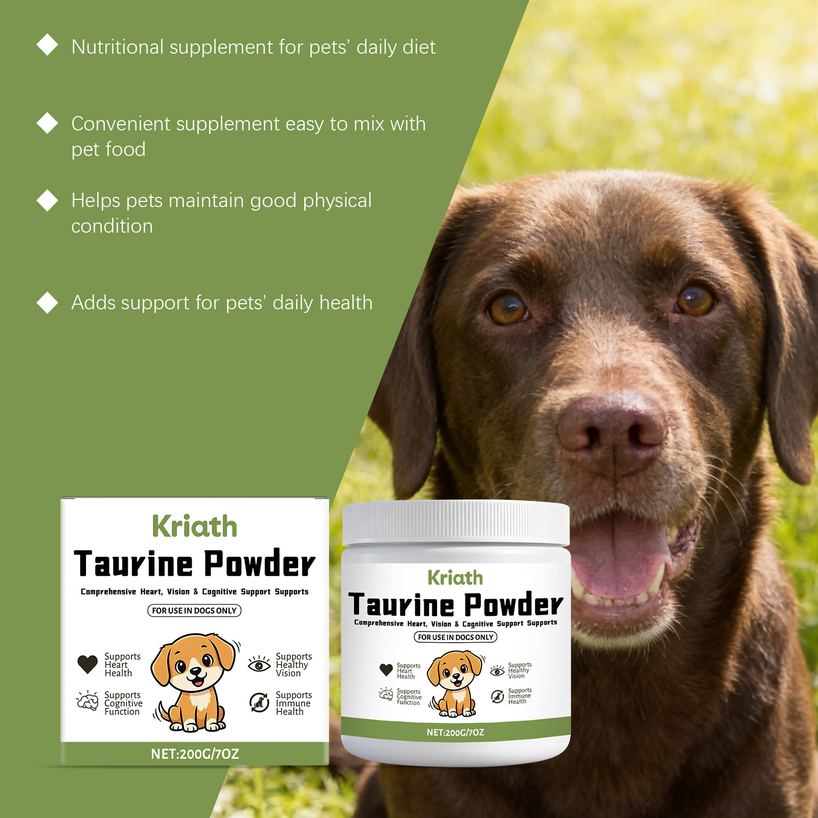 Dog Taurine Powder Easy-To-Mix - Wellness Health Nutrition 评论和价格
