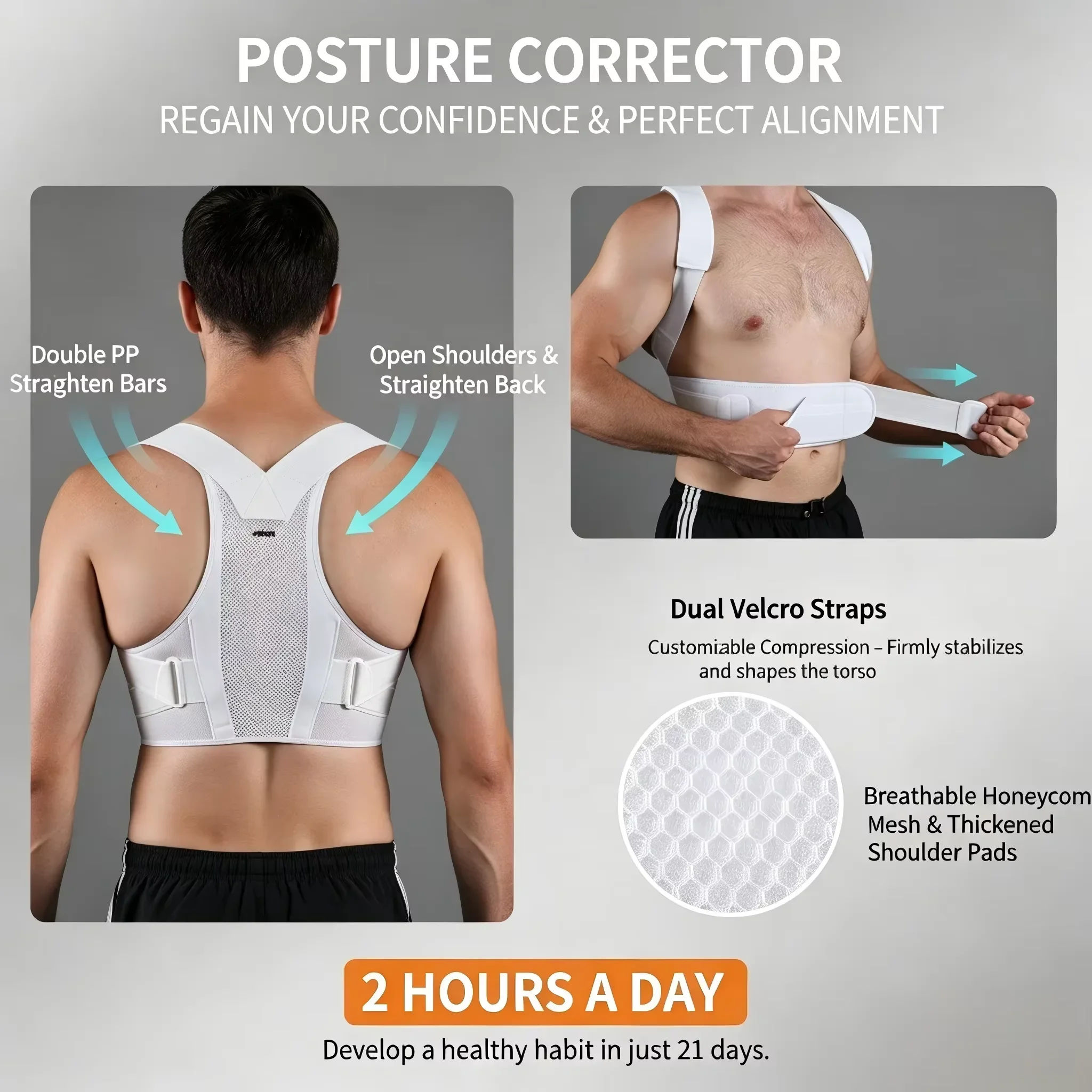 VBOSI Adjustable Posture Corre - Posture Corrector Back Brace 评论和价格